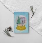 Weihnachtskarte mit Schneekugel