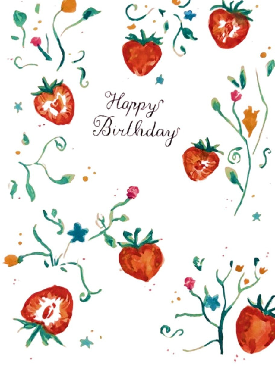 Erdbeer Geburtstagskarte