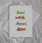 Fische mit Partyhüten